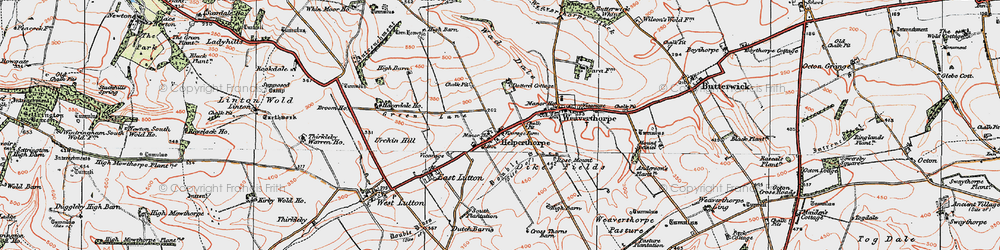 Old map of Helperthorpe in 1924