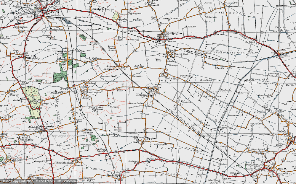 Old Map of Historic Map covering Burton Br in 1922