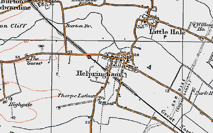 Old map of Helpringham in 1922