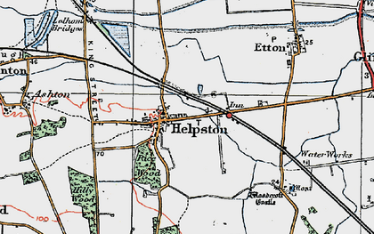 Old map of Helpston in 1922