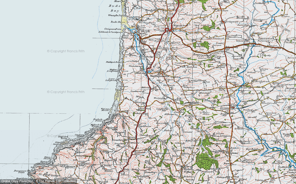 Old Map of Helscott, 1919 in 1919