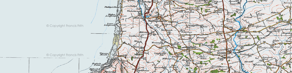 Old map of Helscott in 1919