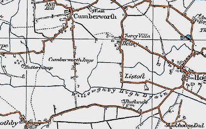 Old map of Helsey in 1923