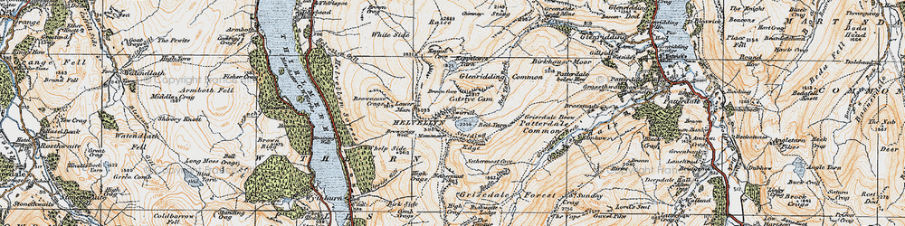Old map of Helvellyn in 1925