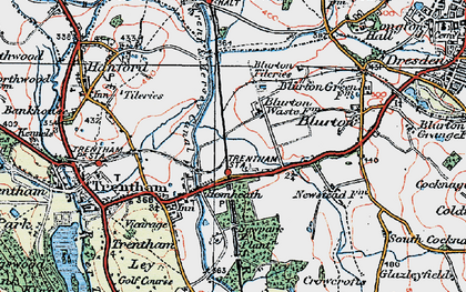 Old map of Hem Heath in 1921