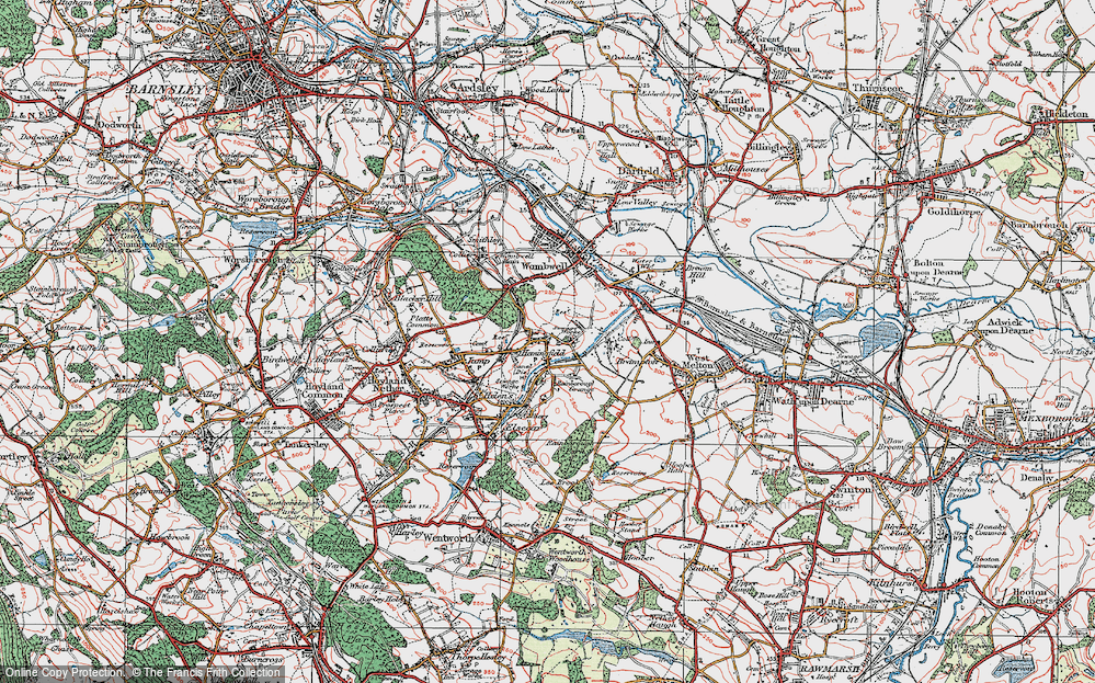 Old Map of Hemingfield, 1924 in 1924