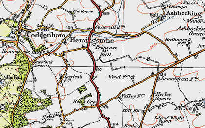 Old map of Hemingstone in 1921