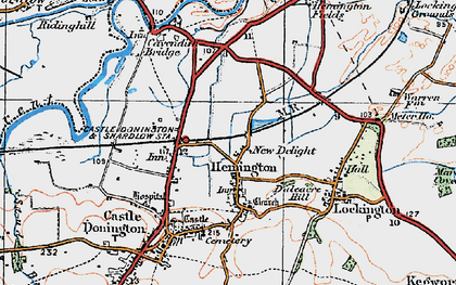 Old map of Hemington in 1921