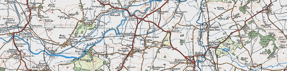 Old map of Hemington in 1921
