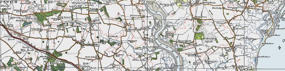 Old map of Hemley in 1921