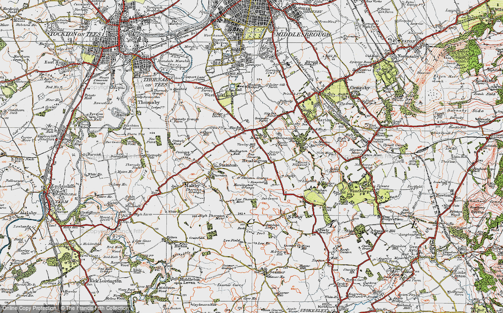 Old Map of Hemlington, 1925 in 1925