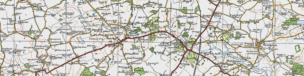 Old map of Yoxford Wood in 1921