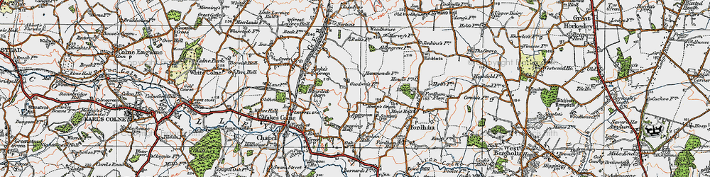 Old map of Hemp's Green in 1921