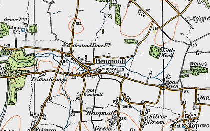 Old map of Hempnall in 1922