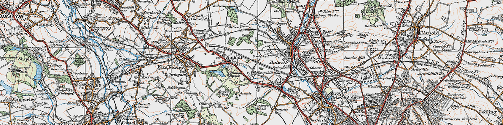 Old map of Hempshill Vale in 1921