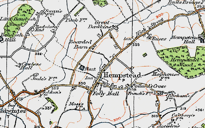 Old map of Hempstead in 1920