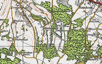Old map of Hempstead in 1921