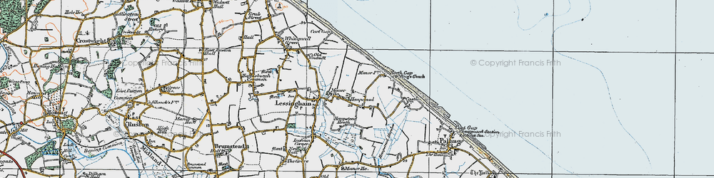 Old map of Hempstead in 1922