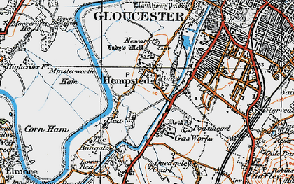 Old map of Hempsted in 1919