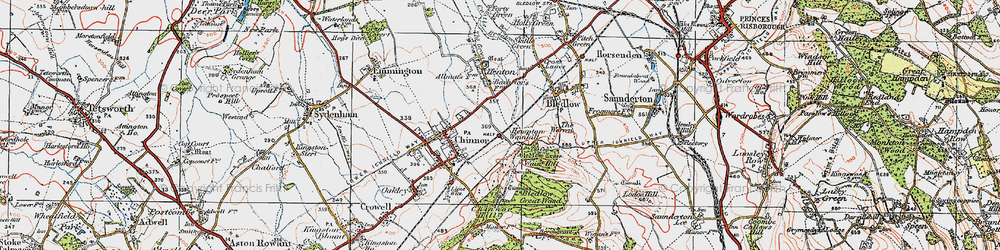 Old map of Bledlow Great Wood in 1919
