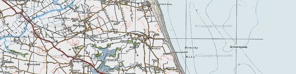 Old map of Hemsby in 1922