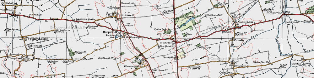 Old map of Hemswell Cliff in 1923
