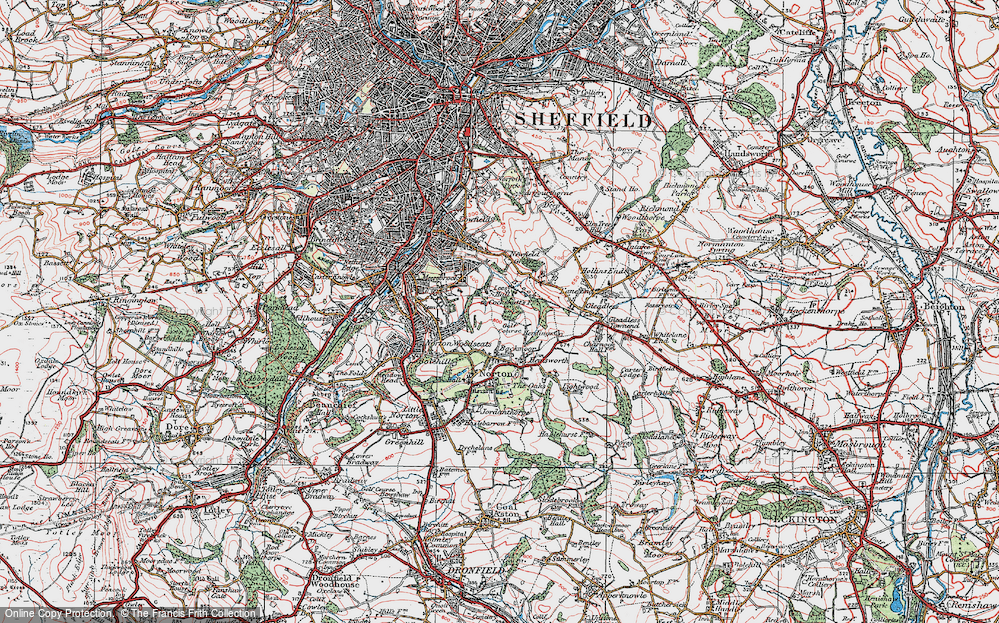 Old Map of Hemsworth, 1923 in 1923