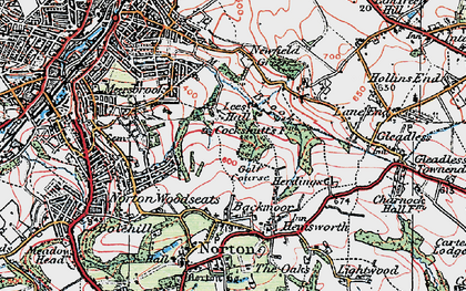 Old map of Hemsworth in 1923