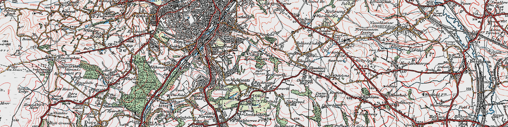 Old map of Hemsworth in 1923
