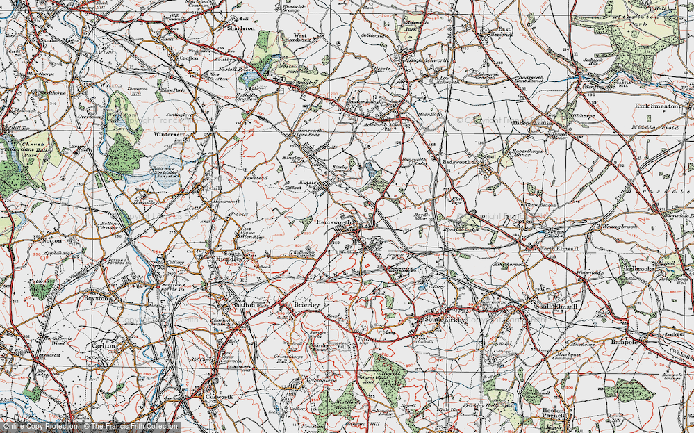 Old Map of Hemsworth, 1924 in 1924