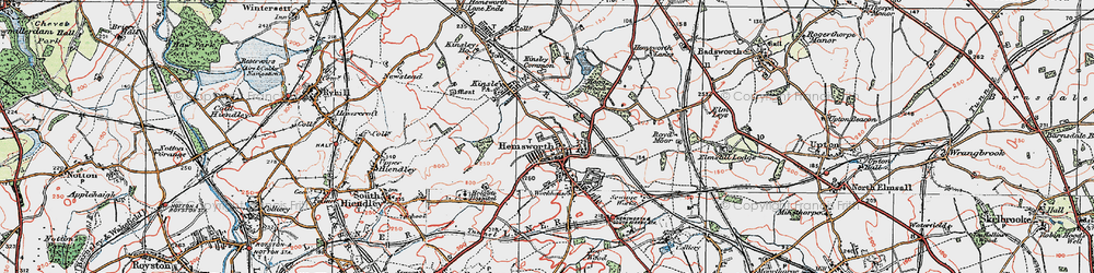Old map of Hemsworth in 1924