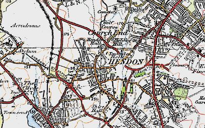 Old map of Hendon in 1920