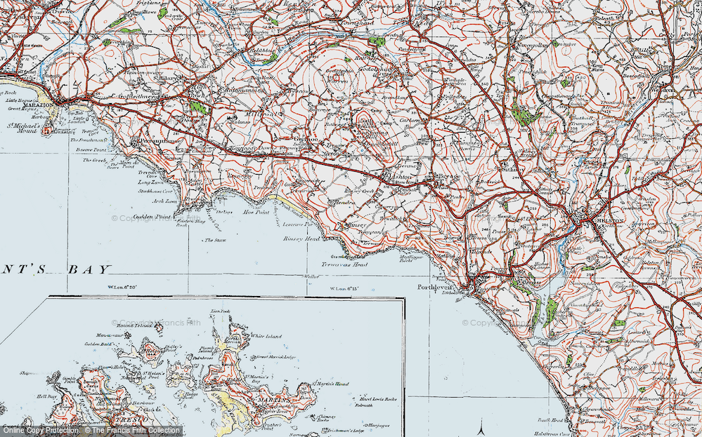 Old Map of Hendra, 1919 in 1919