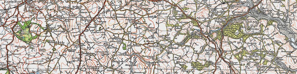 Old map of Hendra in 1919