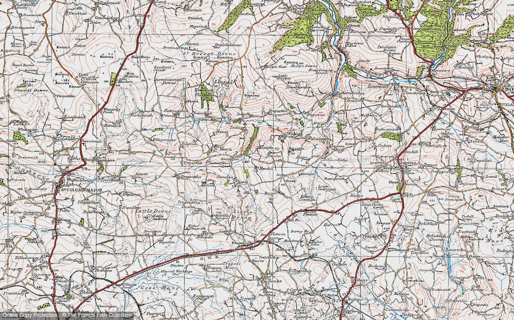 Old Map of Hendra, 1919 in 1919