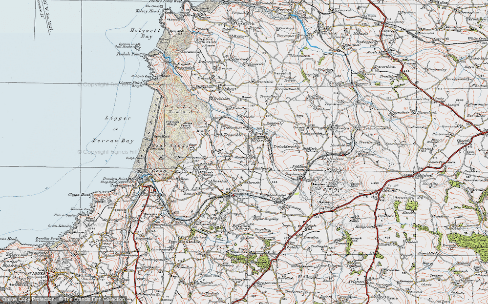 Old Map of Hendra Croft, 1919 in 1919