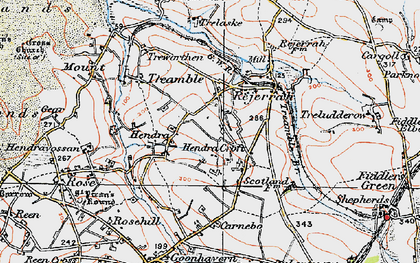 Old map of Hendra Croft in 1919