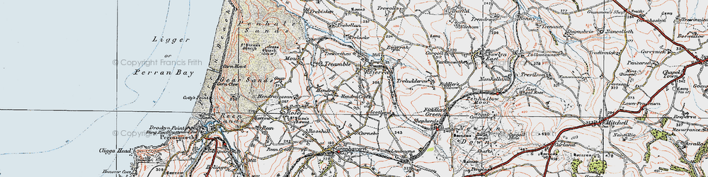 Old map of Hendra Croft in 1919