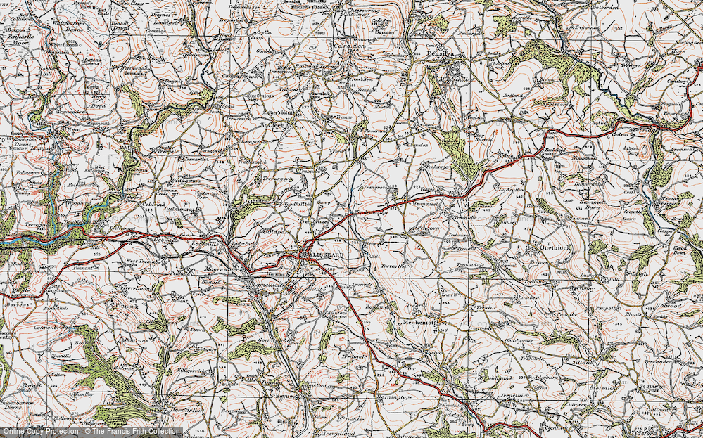 Old Map of Hendrabridge, 1919 in 1919