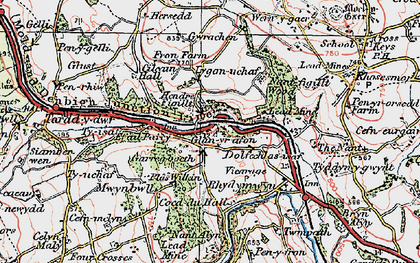 Old map of Hendre in 1924