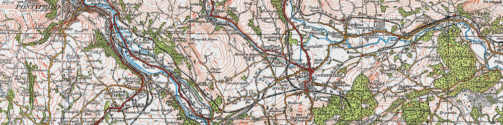 Old map of Hendredenny Park in 1919