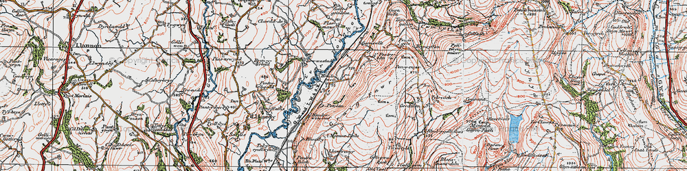 Old map of Blaennant Ddu in 1923