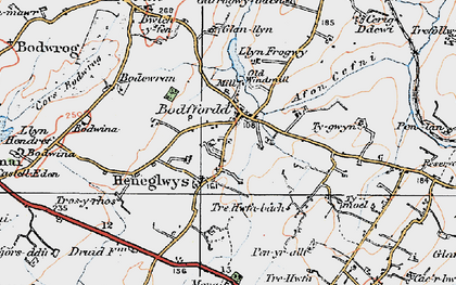 Old map of Heneglwys in 1922