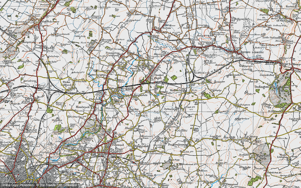 Old Map of Historic Map covering Serridge Ho in 1919