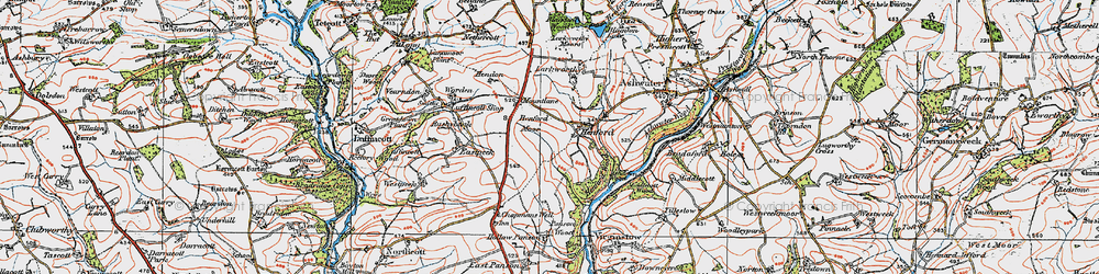 Old map of Henford in 1919