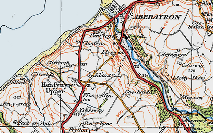 Old map of Henfynyw in 1923