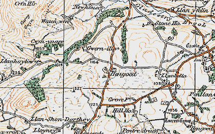 Old map of Hengoed in 1919