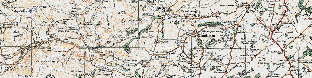 Old map of Hengoed in 1919