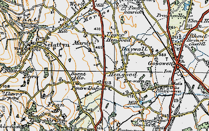 Old map of Hengoed in 1921