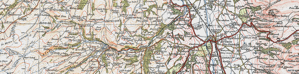 Old map of Hengoed in 1922